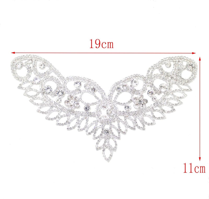 PEARLY JUN Rhinestone Applique Crystal Applique for Hand Sewing Craft Projects DIY Wedding Clothes Shoes Hats Bags (YL00006-silver) - Image 5